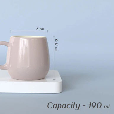 Set Of 6 Solid Ovule Lavender Tea Cup