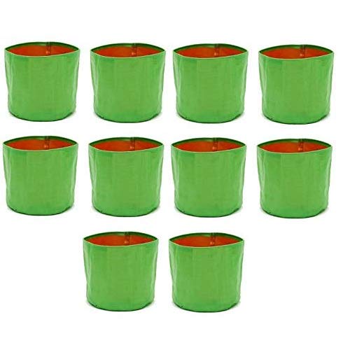 "Raj Royal Heavy Duty HDPE UV Stabilized Plant Grow Bags 15 x 15 inch, 260 GSM Strong,  Home Gardening / Terrace And Balcony Gardening Leafy Vegetable Planting Pots, Plant Bags  (Pack of 10)"