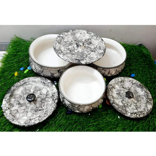 Raj Royal Ceramic Dinning Serving /Snack/ Mixing /Vegetable / Cereal / Soup / Salad / Tableware / Pudding Multipurpose / Desert / Food Storage Container Donga/ Degchi/ Handi / Casserole .