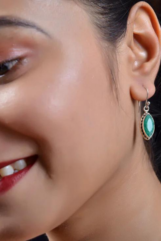 RAJ ROYAL Natural Jade Stud Earring Set in 925 Sterling Silver