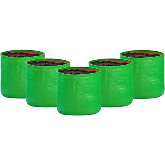 "Raj Royal Heavy Duty HDPE UV Stabilized Plant Grow Bags 12 x 12 inch, 260 GSM Strong,  Home Gardening / Terrace And Balcony Gardening Leafy Vegetable Planting Pots, Plant Bags  (Pack of 5)"