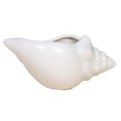 RAJ ROYAL Ceramic Shank Shape Flower Pot Decorative Planter for Living Room Balcony Garden Home (White)