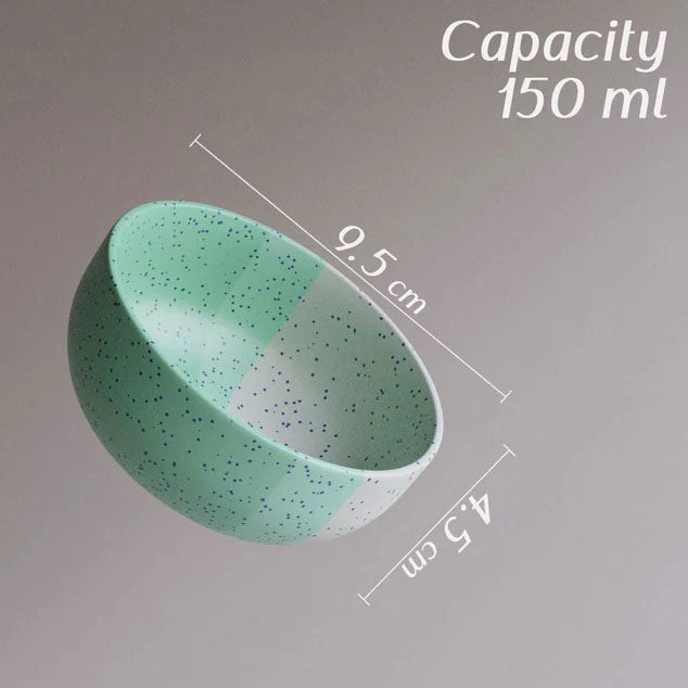 Tritone Green Matte 2 Ceramic Dinner Plate with 2 Serving Bowl
