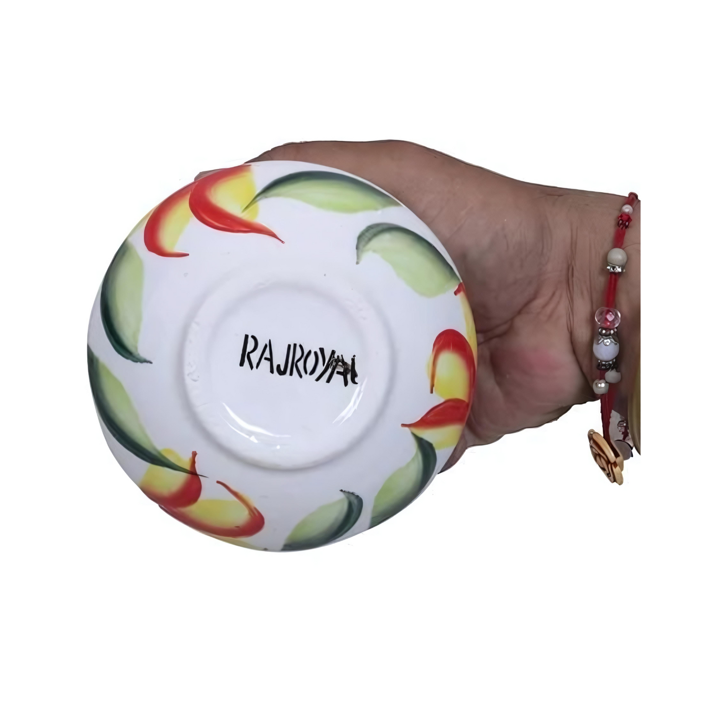 RAJ ROYAL Hand Painted Ceramic Storage Jar and Tray for Pickle Dry Fruits Multipurpose Storage Jar Conatiner with Lid for Home Living Room Dining Room Kitchen Storage Canister (Set of 4) (Multicolour)