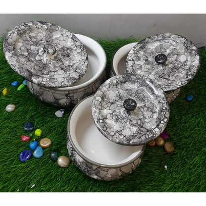 Raj Royal Ceramic Dinning Serving /Snack/ Mixing /Vegetable / Cereal / Soup / Salad / Tableware / Pudding Multipurpose / Desert / Food Storage Container Donga/ Degchi/ Handi / Casserole .
