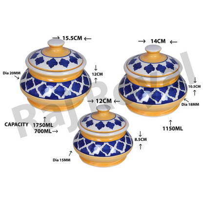 Raj Royal Ceramic Dinning Serving /Snack/ Mixing /Vegetable / Cereal / Soup / Salad / Tableware / Pudding Multipurpose / Desert / Food Storage Container Donga/ Degchi/ Handi / Casserole .