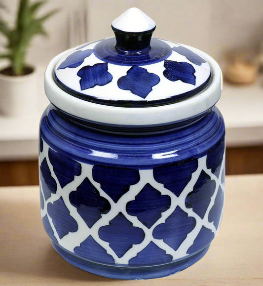 RAJ ROYAL Ceramic Storage Jar- Blue