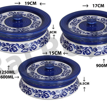 Raj Royal Ceramic Dinning Serving /Snack/ Mixing /Vegetable / Cereal / Soup / Salad / Tableware / Pudding Multipurpose / Desert / Food Storage Container  Donga/ Degchi/ Handi / Casserole .