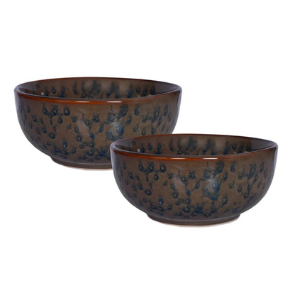 Raj Royal Ceramic Dinning Serving /Snack/ Mixing /Vegetable / Cereal / Soup / Salad / Tableware / Pudding Multipurpose / Desert / Food Storage Container / Hand Painted Reactive Colour Bowl Set of 2 /Microwave Safe/(1300 ML Each)