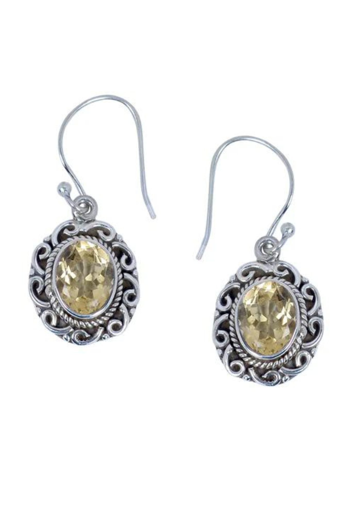 RAJ ROYAL Natural Citrine Stud Earring in 925 Sterling Silver