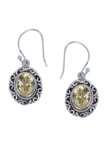 RAJ ROYAL Natural Citrine Stud Earring in 925 Sterling Silver