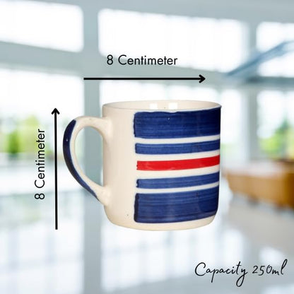 RAJ ROYAL Ceramic Mugs 250ml - Coffee/Tea Mugs - Microwave, Dishwasher Safe Tea Cups for Daily Use & Party (Set of 2 Cups)