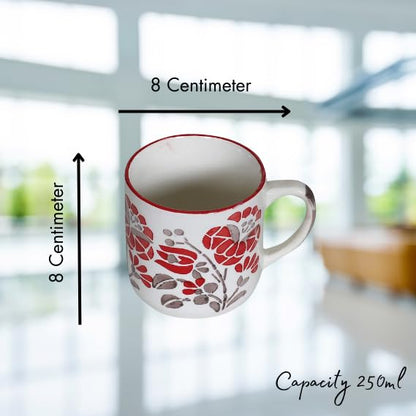 RAJ ROYAL Ceramic Mugs 250ml - Coffee/Tea Mugs - Microwave, Dishwasher Safe Tea Cups for Daily Use & Party (Set of 2 Cups)