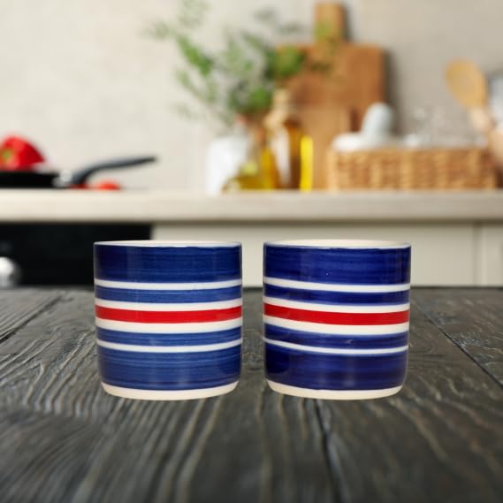 RAJ ROYAL Ceramic Mugs 250ml - Coffee/Tea Mugs - Microwave, Dishwasher Safe Tea Cups for Daily Use & Party (Set of 2 Cups)