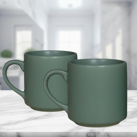 RAJ ROYAL Ceramic Mugs 250ml - Coffee/Tea Mugs - Microwave, Dishwasher Safe Tea Cups for Daily Use & Party (Set of 2 Cups)