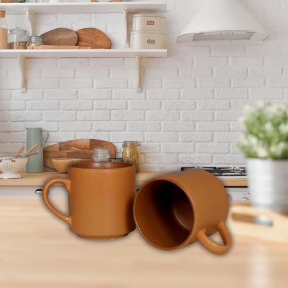 RAJ ROYAL Ceramic Mugs 250ml - Coffee/Tea Mugs - Microwave, Dishwasher Safe Tea Cups for Daily Use & Party (Set of 2 Cups)