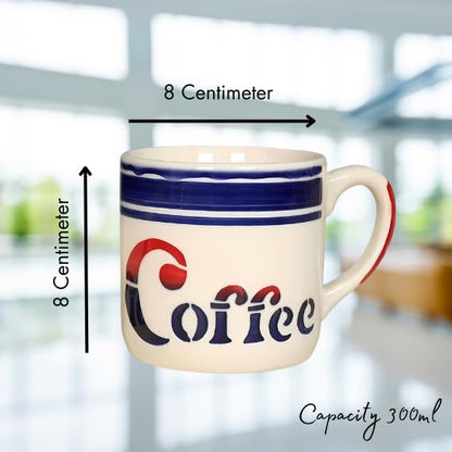 RAJ ROYAL Ceramic Mugs 250ml - Coffee/Tea Mugs - Microwave, Dishwasher Safe Tea Cups for Daily Use & Party (Set of 2 Cups)