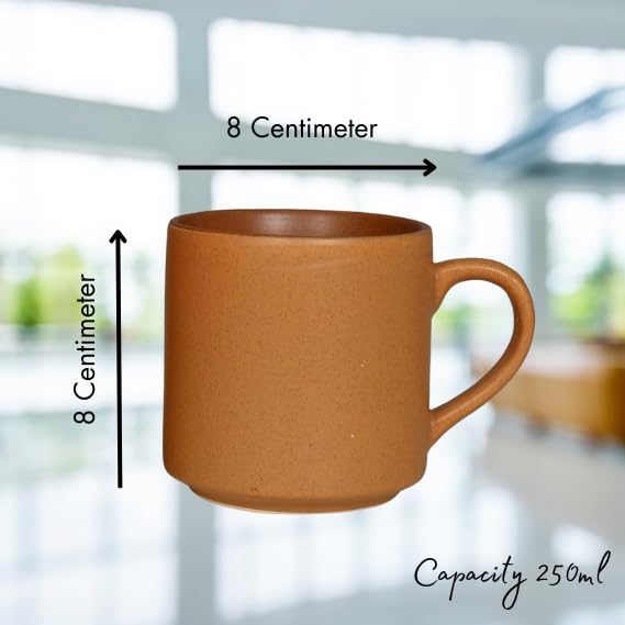 RAJ ROYAL Ceramic Mugs 250ml - Coffee/Tea Mugs - Microwave, Dishwasher Safe Tea Cups for Daily Use & Party (Set of 2 Cups)