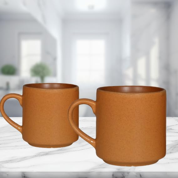 RAJ ROYAL Ceramic Mugs 250ml - Coffee/Tea Mugs - Microwave, Dishwasher Safe Tea Cups for Daily Use & Party (Set of 2 Cups)