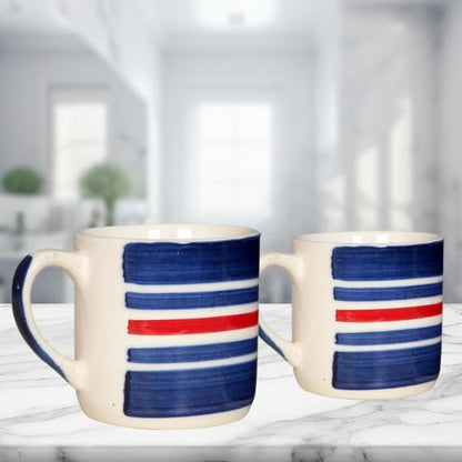 RAJ ROYAL Ceramic Mugs 250ml - Coffee/Tea Mugs - Microwave, Dishwasher Safe Tea Cups for Daily Use & Party (Set of 2 Cups)