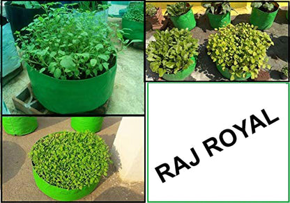 "Raj Royal Heavy Duty HDPE UV Stabilized Plant Grow Bags 24 x 9 inch, 260 GSM Strong,  Home Gardening / Terrace And Balcony Gardening Leafy Vegetable Planting Pots, Plant Bags  (Pack of 5)"