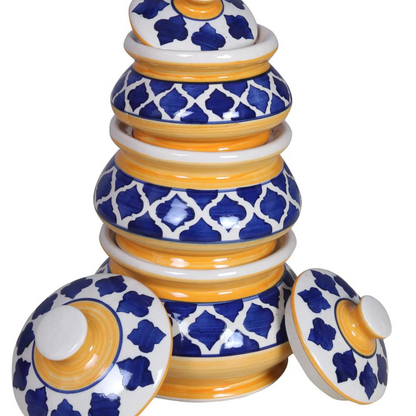 Raj Royal Ceramic Dinning Serving /Snack/ Mixing /Vegetable / Cereal / Soup / Salad / Tableware / Pudding Multipurpose / Desert / Food Storage Container Donga/ Degchi/ Handi / Casserole .