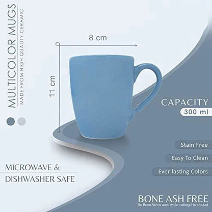 Solid Multicolor Coffee Mug (Set of 6)