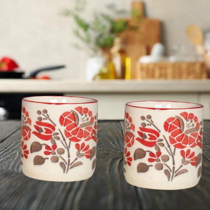 RAJ ROYAL Ceramic Mugs 250ml - Coffee/Tea Mugs - Microwave, Dishwasher Safe Tea Cups for Daily Use & Party (Set of 2 Cups)