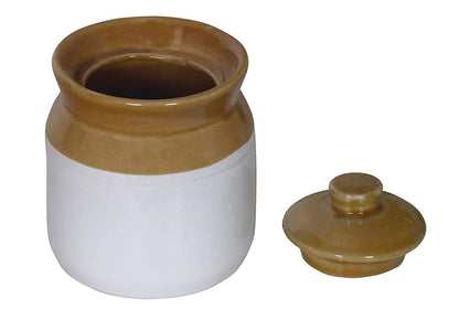 RAJ ROYAL Ceramic Storage Jar for Pickle Set of 6 (White & Brown)