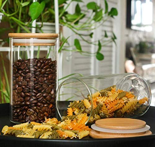 RAJ ROYAL Borosilicate Airtight Food Storage Jar with Wooden Lid Capacity  2000 ML