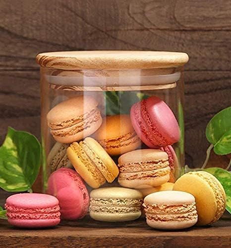 RAJ ROYAL Borosilicate Airtight Food Storage Jar with Wooden Lid Capacity  500 ML
