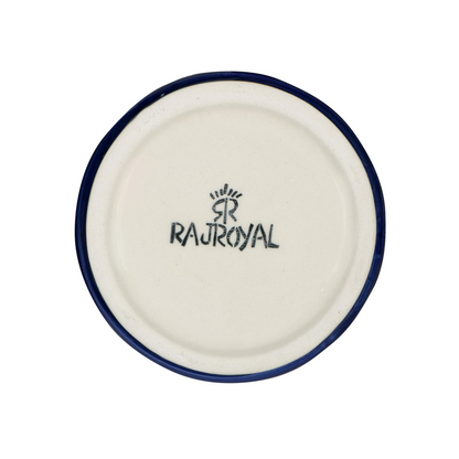 RAJ ROYAL Blue Pottery Hand Paintaed Mughal Ceramic Cornichon Storage Jar for Sugar | 750 GR