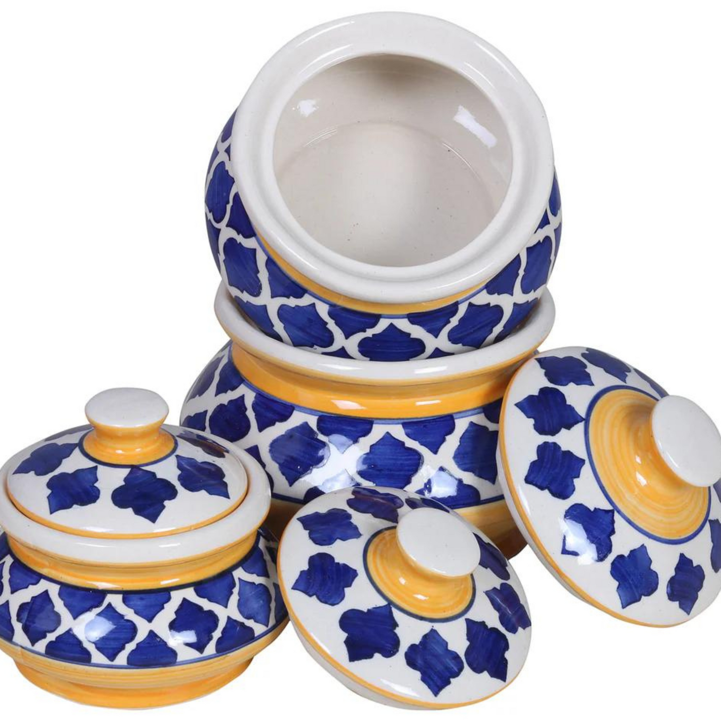 Raj Royal Ceramic Dinning Serving /Snack/ Mixing /Vegetable / Cereal / Soup / Salad / Tableware / Pudding Multipurpose / Desert / Food Storage Container Donga/ Degchi/ Handi / Casserole .