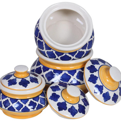 Raj Royal Ceramic Dinning Serving /Snack/ Mixing /Vegetable / Cereal / Soup / Salad / Tableware / Pudding Multipurpose / Desert / Food Storage Container Donga/ Degchi/ Handi / Casserole .