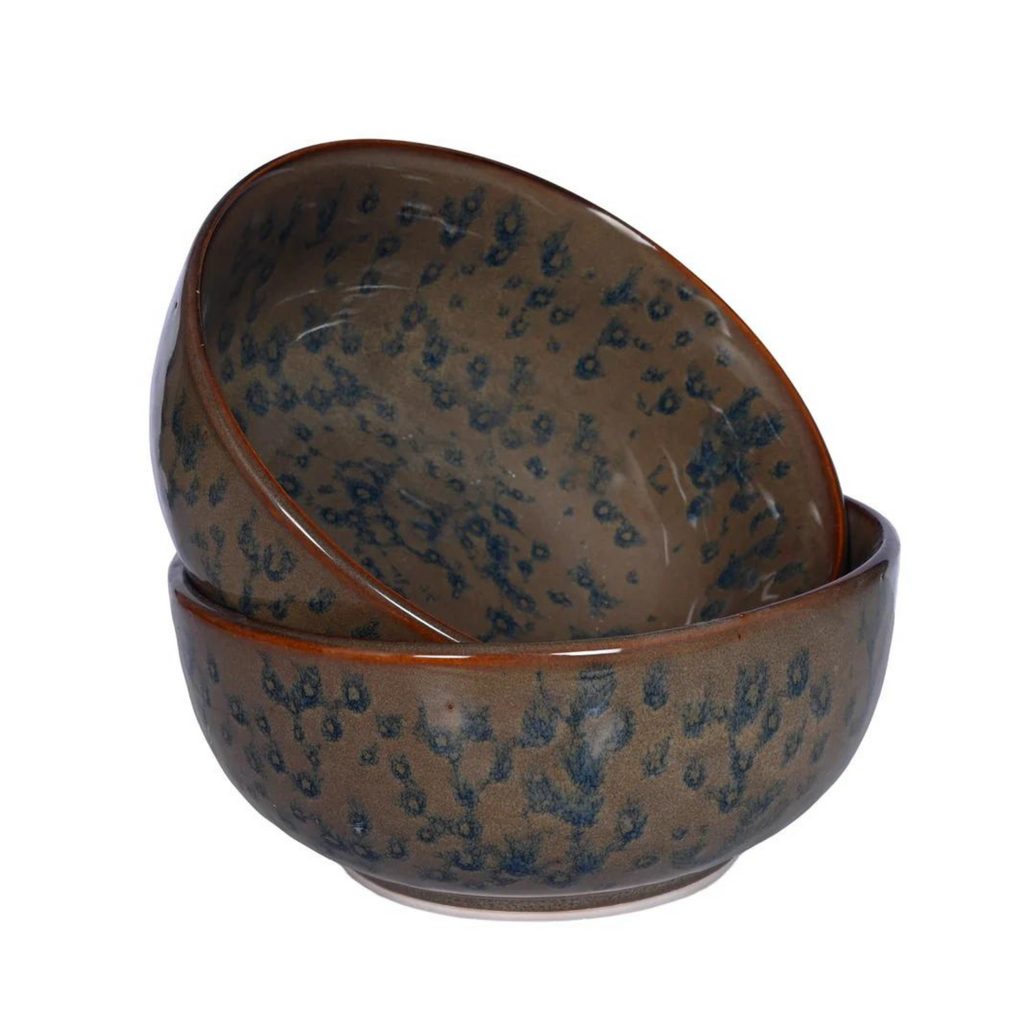Raj Royal Ceramic Dinning Serving /Snack/ Mixing /Vegetable / Cereal / Soup / Salad / Tableware / Pudding Multipurpose / Desert / Food Storage Container / Hand Painted Reactive Colour Bowl Set of 2 /Microwave Safe/(1300 ML Each)