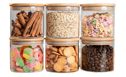 RAJ ROYAL Borosilicate Airtight Food Storage Jar with Wooden Lid Capacity  500 ML