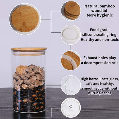 RAJ ROYAL Borosilicate Airtight Food Storage Jar with Wooden Lid Capacity  2000 ML