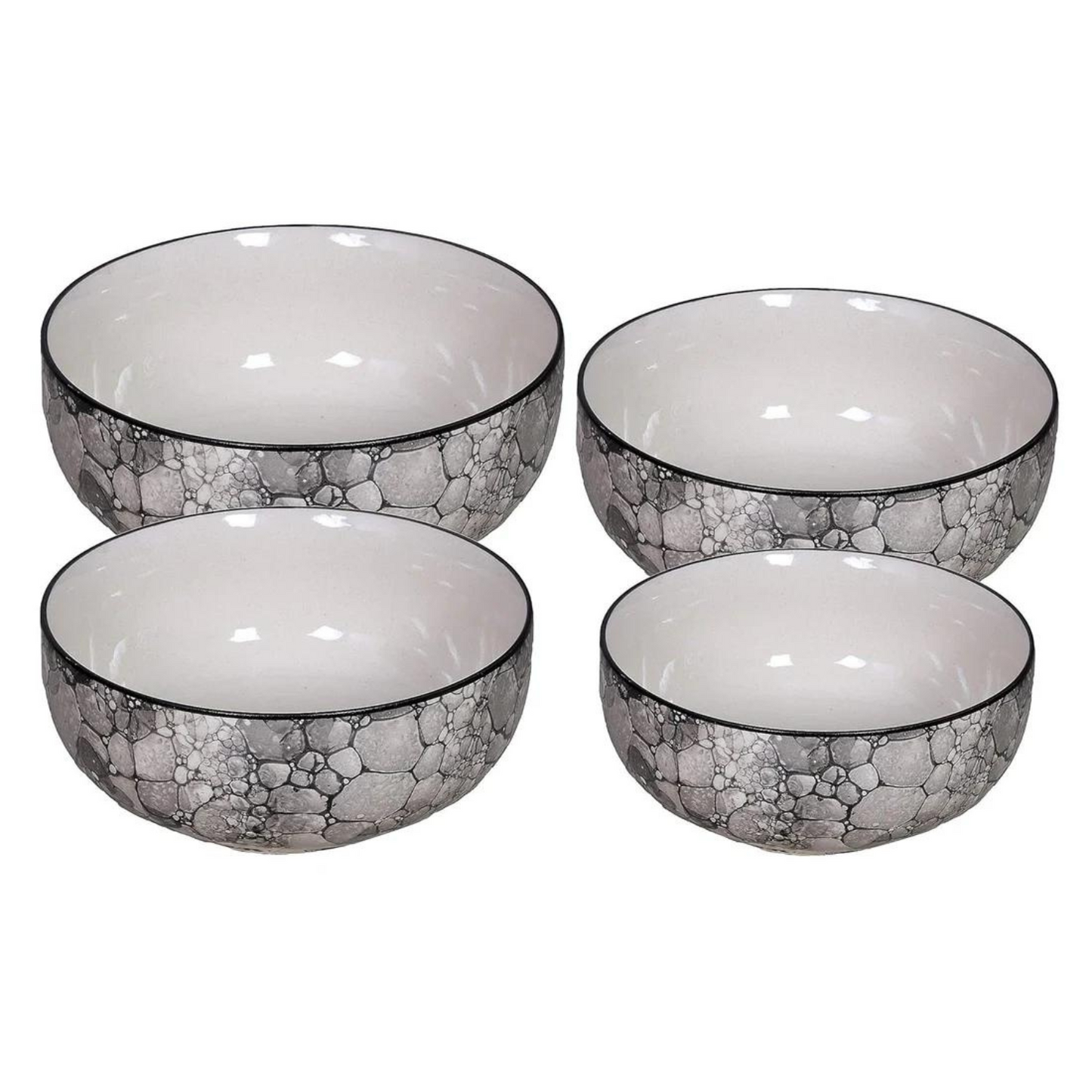 RAJ ROYAL Handmade Ceramic Serveware Bowls Dessert Latest Green Design Bowl Dinner Set of 4 Pc's as a Kitchen Serving Set Pudding Multipurpose Katori for Serving Dish in Home