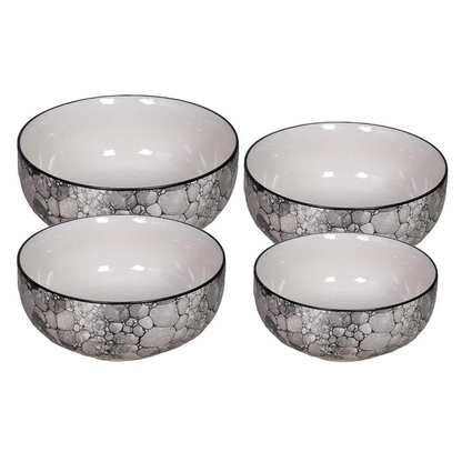 RAJ ROYAL Handmade Ceramic Serveware Bowls Dessert Latest Green Design Bowl Dinner Set of 4 Pc's as a Kitchen Serving Set Pudding Multipurpose Katori for Serving Dish in Home
