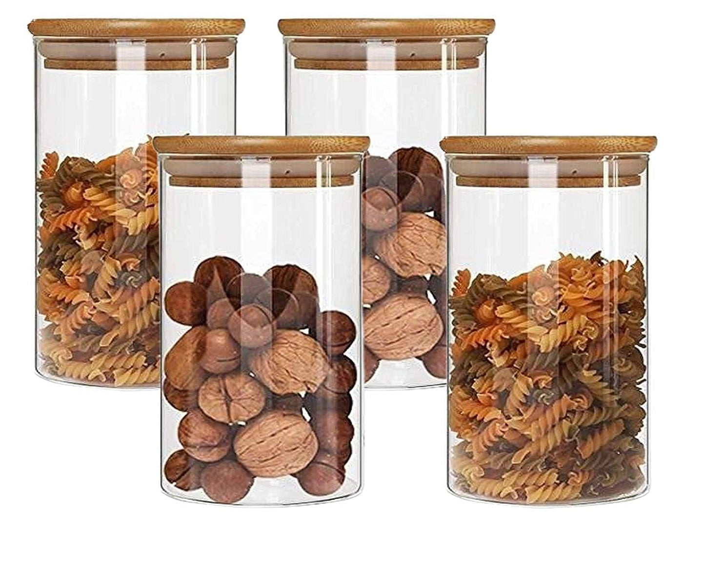 RAJ ROYAL Borosilicate Airtight Food Storage Jar with Wooden Lid Capacity  2000 ML