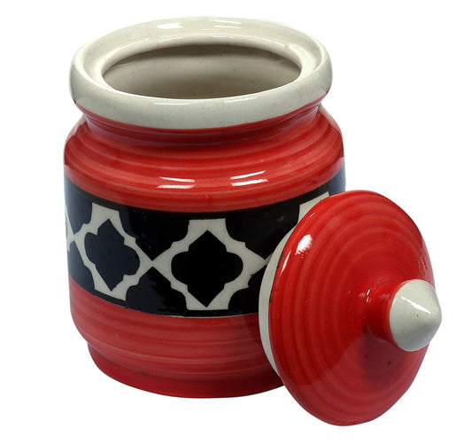 RAJ ROYAL Ceramic Storage Container Jar with Lid Storage Canister Red