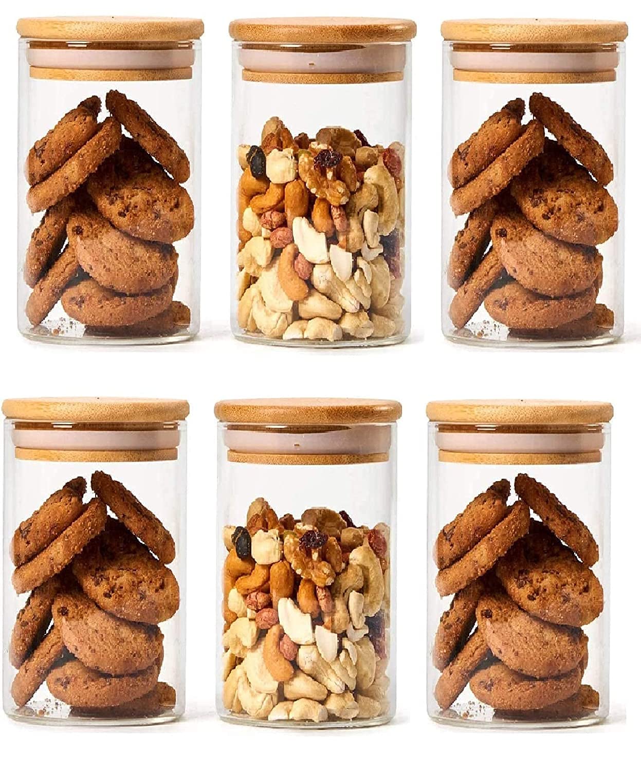 RAJ ROYAL Borosilicate Airtight Food Storage Jar with Wooden Lid Capacity  2000 ML