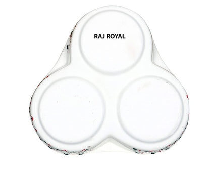 RAJ ROYAL Ceramic Food Storage Container with Lid & Tray - Set of 3-Storage Canister, Colour – Red & White Cornichon Jar - Size: Height 2.9" x Diameter: 2.9", Capacity-200 Gm. Each