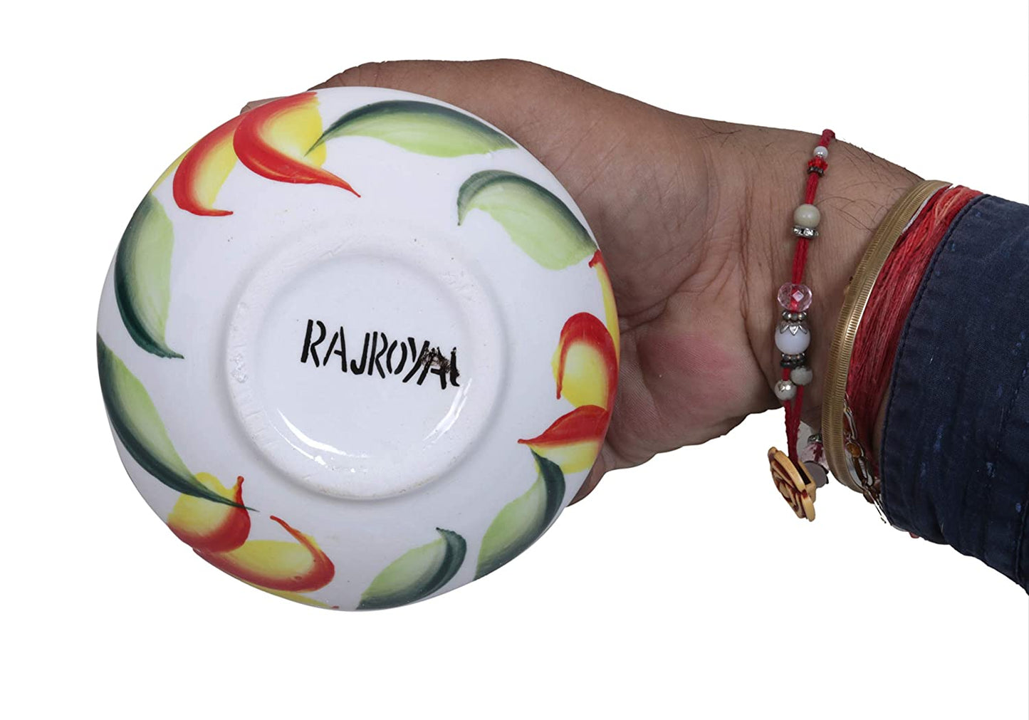 RAJ ROYAL Ceramic Food Storage Container Dahi Handi with lid Set of 4 Storage Canister (Multicolour)
