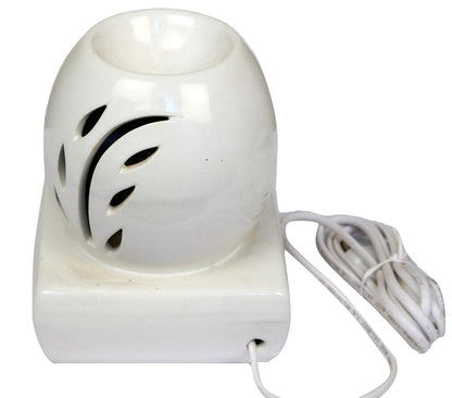 RAJ ROYAL Black, Green, White Oval Shaped Ceramic Electric Aroma Diffuser Essential Oil Burner Air Freshener for Home SPA Office Decor (15 x 12 cm)