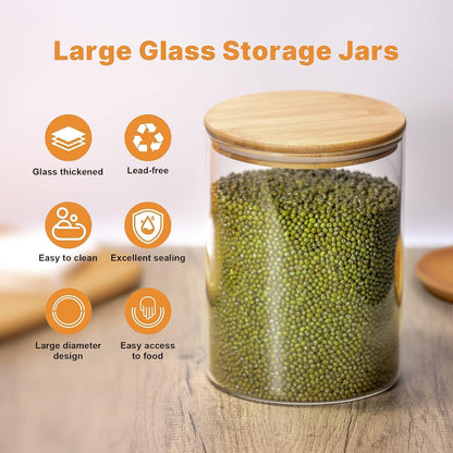 RAJ ROYAL Borosilicate Airtight Food Storage Jar with Wooden Lid Capacity  2000 ML
