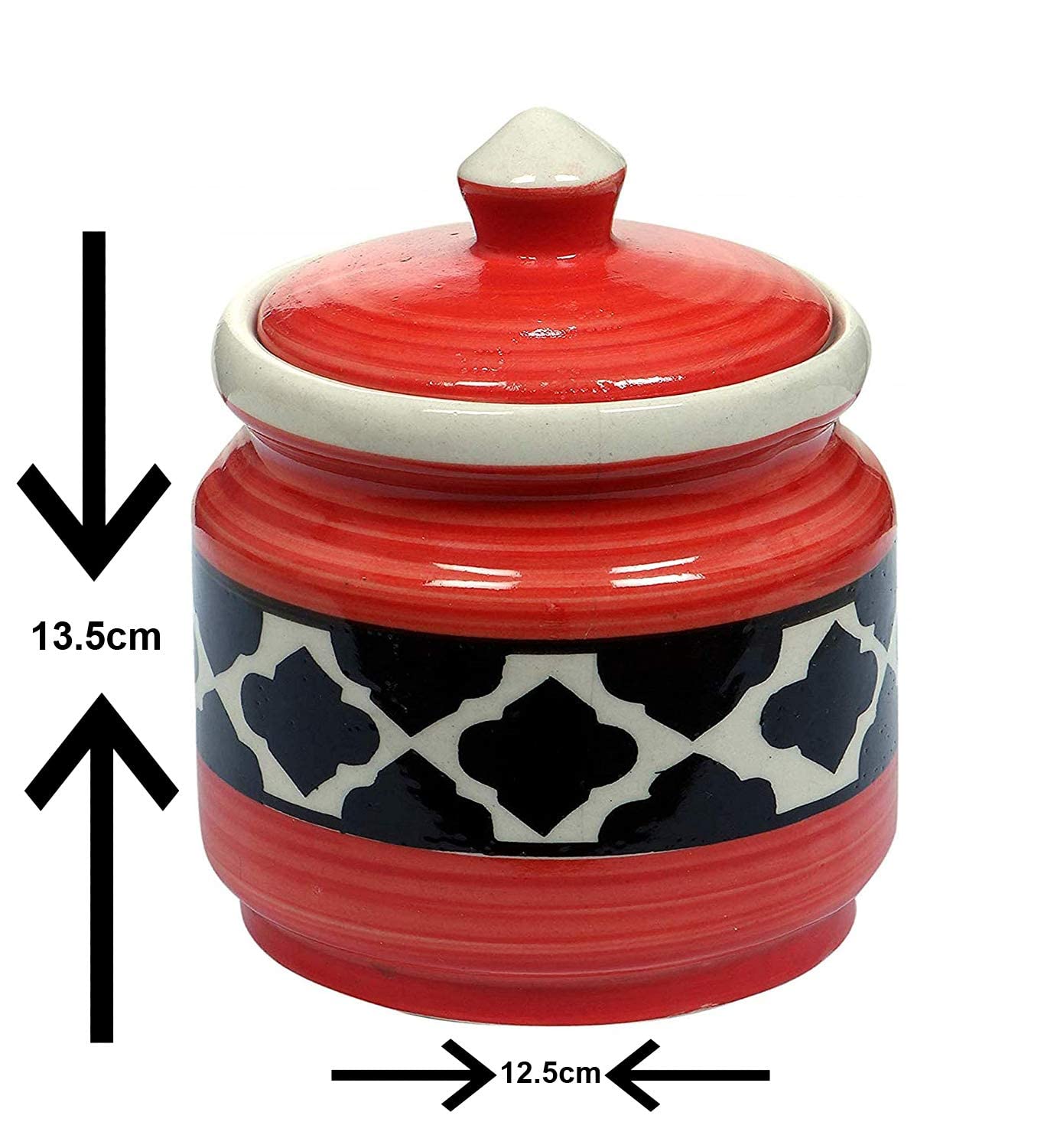 RAJ ROYAL Ceramic Storage Container - 1 Piece, Red