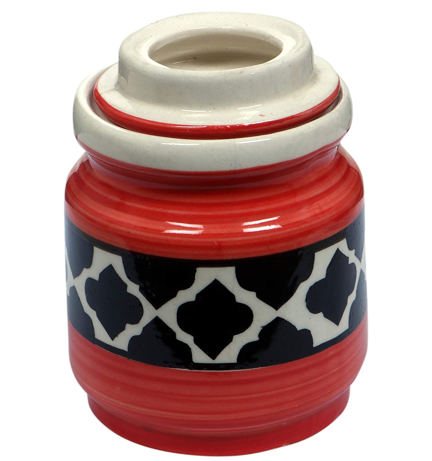RAJ ROYAL Ceramic Storage Container Jar with Lid Storage Canister Red