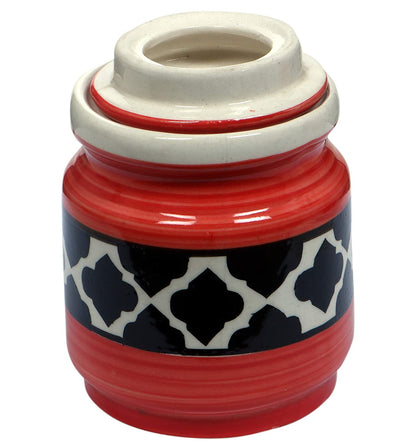RAJ ROYAL Ceramic Storage Container Jar with Lid Storage Canister Red