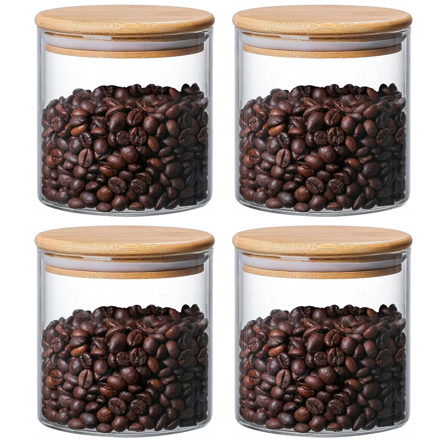 RAJ ROYAL Borosilicate Airtight Food Storage Jar with Wooden Lid Capacity  500 ML